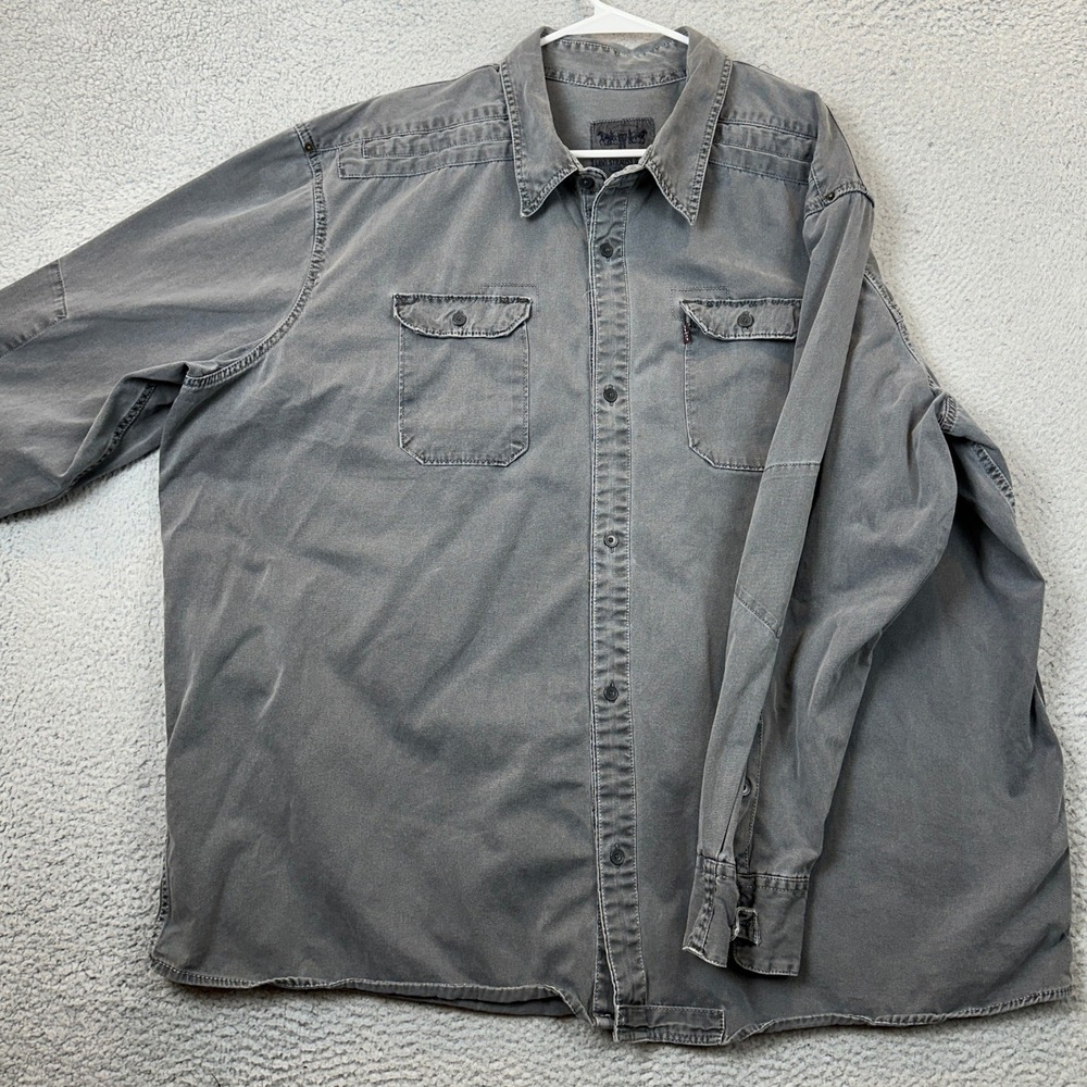 Levi Strauss Co. Shirt Mens 3XL Utility Workwear Grey Button Down Long Sleeve